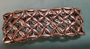 Vintage Large Silver Tone Stretch Bracelet ☆☆ - Picture 1 of 3