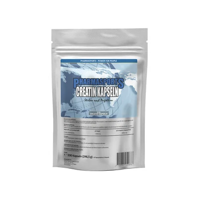 PHARMASPORTS 💪 200 Kapseln Kreatin Creatin 200 Mesh - Creatine Big Giga Caps 💪