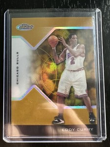 2004-05 Topps Finest #15 Eddy Curry Gold Refractor /15 SSP Rare Bulls