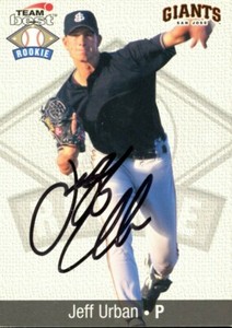 1999 San Jose Giants JEFF URBAN Signed Card autograph RC