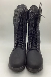 Polar Women’s Black Faux Fur Mid-Calf Quilted Lace Up Winter Boot Sz.11M - Picture 1 of 19
