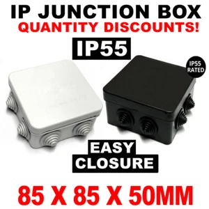 OUTDOOR WEATHERPROOF JUNCTION BOXES IP55 TERMINAL BOX CCTV 85*85*50 IP BOX - Picture 1 of 12