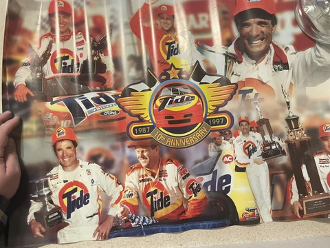 Vintage Ricky Rudd, Nascar Winston Cup, Tide #Ford, Poster 1990's Cover