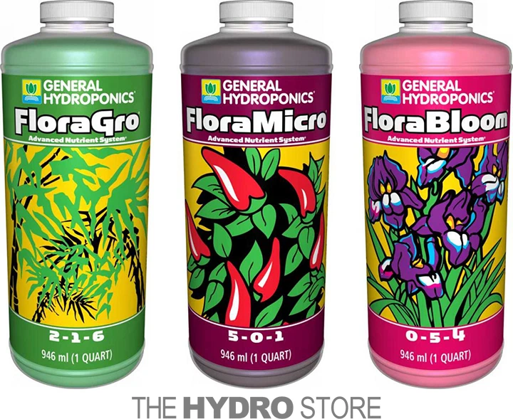 General Hydroponics Flora Series FloraGro FloraBloom FloraMicro 32 oz QT - gh - Image 1 of 1