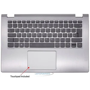 Fits Lenovo Yoga 530-14 530-14IKB Palmrest Touchpad Silver UK Keyboard Backlit - Picture 1 of 4