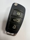GENUINE AUDI 3 BUTTON REMOTE FLIP KEY FOB TESTED & WORKING 4F0837220D !!!