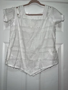 ANTHONYS RESORT WEAR Asymmetrical White Tunic Cold shoulder Top - Picture 1 of 6