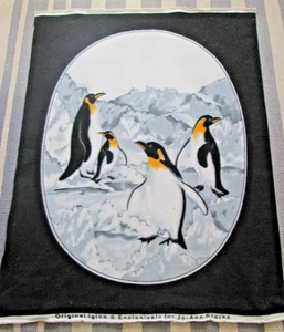 Jo-Ann Stores Fabric Fleece Emperor Penguin Portrait Blanket Reversible Black - Picture 1 of 9