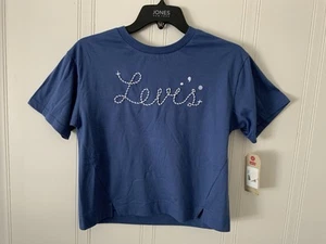 NWT Levi's Kid's Blue Short Sleeve Tee Relaxed Fit - Picture 1 of 6