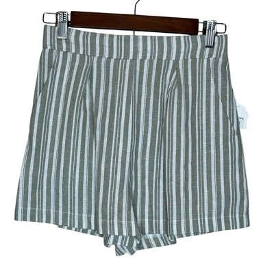 Pantalones Cortos Altar’d State Rayas Mezcla de Lino Bolsillos Como Nuevos Para Mujer Talla Pequeña Nuevos Foto 1 de 4