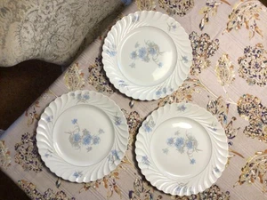 Haviland Limoges BERGERE (3) Dinner Plates 10 1/4” Blue Floral Tiny Flaws BxOO-4 - Picture 1 of 13