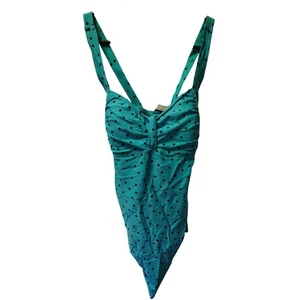 Strandbauch von Motherhood Medium türkis mit schwarzen Tupfen Badeoberteil - Bild 1 von 5