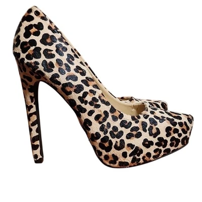 Tacones de plataforma con estampado de leopardo de piel KELSI DAGGER, talla 8 Foto 1 de 4