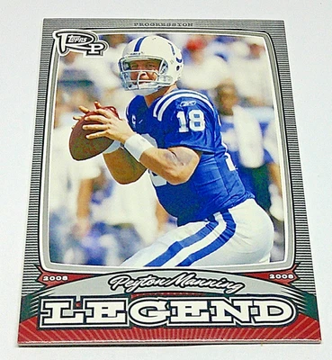 Tarjeta plateada Peyton Manning Topps Progression Legend 2008 #PL-PM 170/299 Foto 1 de 2