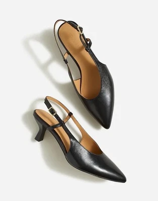 NWT Madewell Debbie Slingback Pump In True Black - 8 - Изображение 1 из 4