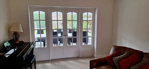 White painted hardwood doors and frame - Picture 1 of 4