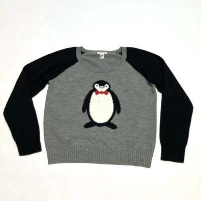 Suéter Pullover Route 66 Original Clothing Co Tejido Pingüino Negro y Gris Talla XL Foto 1 de 4