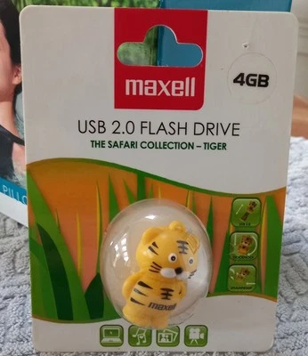  Maxell 4GB usb 2.0 flash drive safari collection, tiger. New sealed. - Image 1 of 2