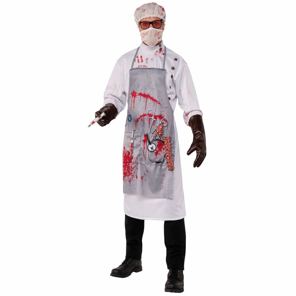 Mad Scientist Evil Psycho Doctor Laboratorio Abrigo Horror Halloween Adulto Hombre Disfraz Foto 1 de 1