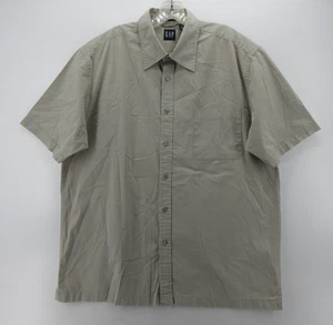 VINTAGE Gap Shirt Men XL Beige Khaki Button Down Stretch Travel Pocket 90s Y2K * - Picture 1 of 11