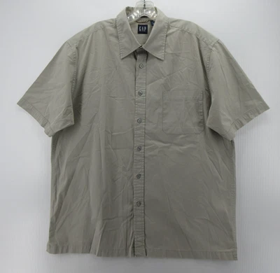 Camisa DE COLECCIÓN Gap Hombres XL Beige Caqui Abotonada Elastizada Bolsillo de Viaje Años 90 Y2K * Foto 1 de 4