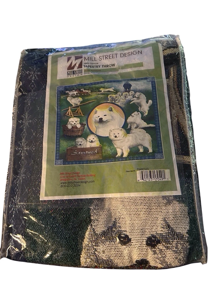 Samoyed Dog Cotton Tapestry Throw Blanket 60x48 Mill Street Design - Image 1 of 2