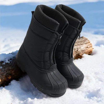 Kids Boys Girls youth Snow Boots Zip Waterproof Mid Calf Ski Boots US Size 9T-6 - Image 1 of 4