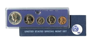 1967 US Special Mint Set SMS 5 Coins with 40% Silver Kennedy Half Dollar and Box - Picture 1 of 1