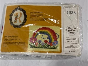 VTG Needlepoint Kit Happy Rainbow. 1984 Creative Circle. #1638. Vtg. Kiger - Picture 1 of 4