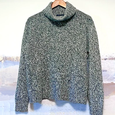 Suéter de Lana de Cordero Angora Pelo de Conejo Cuello Alto Gris Mármol Talla L THE LIMITED Foto 1 de 4