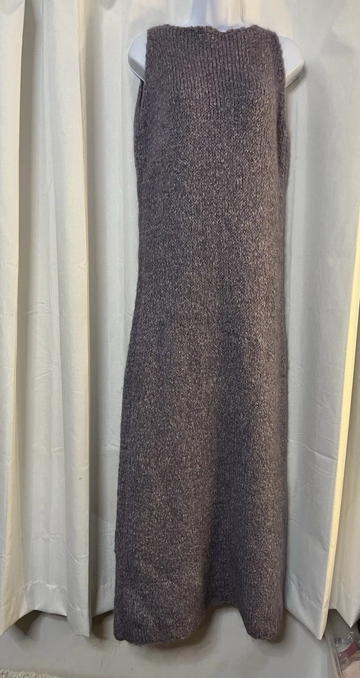 Maxi Vestido Adolfo Dominguez Púrpura Tejido Sin Mangas Mezcla Lana Mohair (Grande) Foto 1 de 4