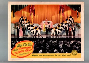 SOMETHING TO SHOUT ABOUT-LOBBY CARD-1943-DON AMECHE-JANET BLAIR-JACK OAKIE FN/VF