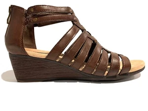 Wear Ever Chorus Brown Strappy Gladiator Zipper Open Toe Sandals Women SZ 9.5 M - Picture 1 of 10