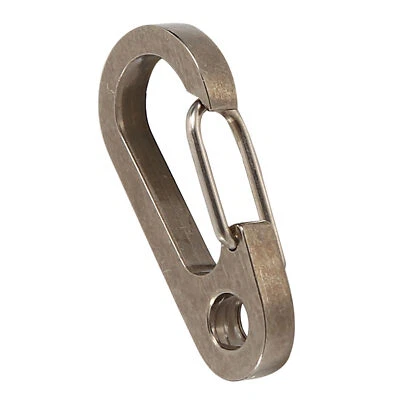 (natural) Llavero de aleación de titanio ganchos rápidos mosquetón llavero BT Foto 1 de 4