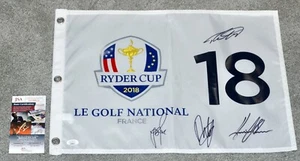 JUSTIN ROSE + 3 Team Europe Signed 2018 Ryder Cup PGA Golf Flag + JSA COA 8634 - Picture 1 of 3