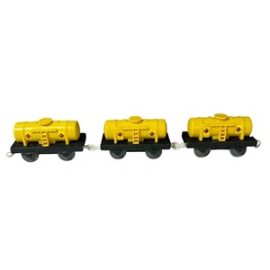 Thomas & Friends Trackmaster Yellow Fuel Gas Tanker Car Lot Of 3 - Picture 1 of 3