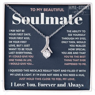 Collar My Beautiful Soulmate atractivo regalo de aniversario para su esposa novia Foto 1 de 4