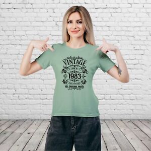 40th Birthday Gifts for Her, 1983 All Original Parts Womens Ladies 40th T Shirt