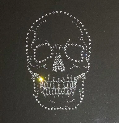 Hotfix Strass Bügelbild Motiv Totenkopf Glasstrass Applikation zum aufbügeln  - Bild 1 von 4