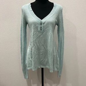 AEROPOSTALE Y2K WOMENS BABYDOLL SWEATER RIBBED TOP BELLA SWAN ELENA GILBERT LG - Picture 1 of 14