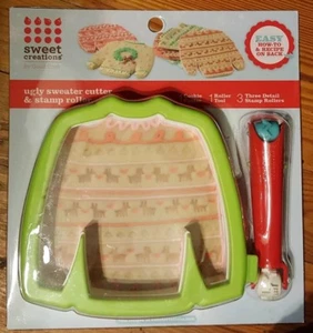Neu! Ugly Christmas Ausstecher mit Stempelroller mit 3 Motiven - Bild 1 von 3