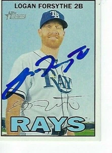 LOGAN FORSYTHE SIGNED 2016 TOPPS HERITAGE #2 - TAMPA BAY RAYS - Picture 1 of 1