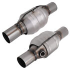 Pair 2.25inch Universal Catalytic Converter 13inch Length Stainless Steel 53005