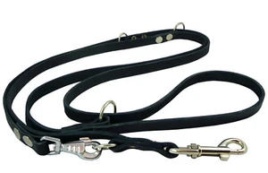Genuine Leather Dog Leash Schutzhund 6-Way European 49"up to 94" long 5/8" wide - Picture 1 of 3