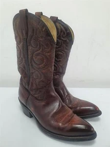 Wrangler 13 Inch Embroided Cowboy Boots, Brown, Size 9 D UK, 2 Inch Heel - Picture 1 of 8
