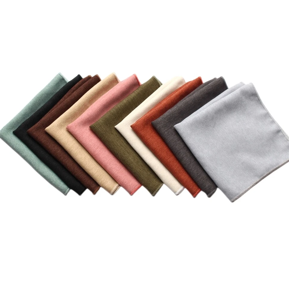 Мужской квадратный стильный однотонный носовой платок из хлопковой смеси LE23068 - Изображение 1 из 1