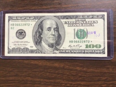 2006 Series $100 Dollar Bill   Star Note  New York   Serial# HB06622872* - Image 1 of 2