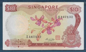 Singapore 10 Dollars, 1973, P 3d, VF+ - Picture 1 of 2