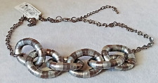 "Z6"--M&CO- new-quirky & unusual black & grey flexible rings necklace