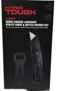 New Hyper TOUGH 2-Pcs Quick Change Lockback Utility Knife & Bottle Opener Set - Picture 1 of 2